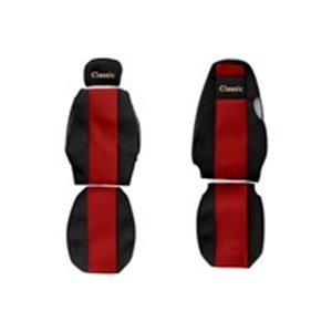 F-CORE PS15 RED - Seat covers Classic (red, material velours, adjustable passenger's headrest; different seats; driver’s seat be