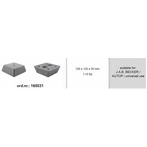BOECK 165031 - Rubber pad, for lift drive-ons, quantity: 1 pcs, type: square, for lift (Manufacturer): AUTOP / BECKER / universa