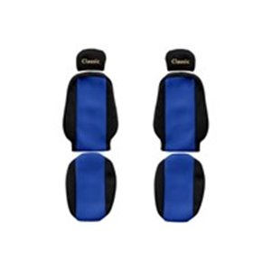 F-CORE PS09 BLUE - Seat covers Classic (blue, material velours, adjustable driver's headrest; adjustable passenger's headrest; d