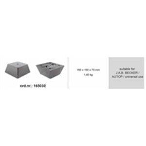 BOECK 165030 - Rubber pad, for lift drive-ons, quantity: 1 pcs, type: square, for lift (Manufacturer): AUTOP / BECKER / universa