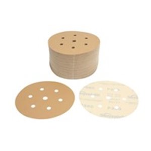 SUNMIGHT SUN52615 - GOLD Sandpaper: disc, rip tape, number of holes: 7, gradation: P360, diameter:150mm, colour: beige, packagin