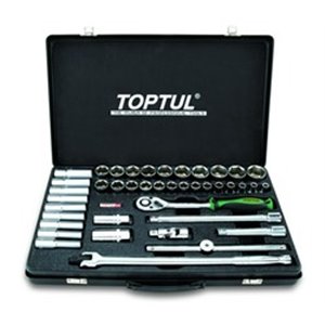 TOPTUL GCAD4102 - Set of tools, 6PT socket(s) / extension bar(s) / handle(s) / ratchet(s) / specialistic socket(s) / universal j