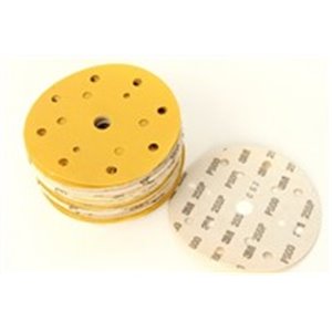 3M 3M50454P - Abrasive disc Hookit, disc, P500, diameter: 150mm, colour: yellow, 100pcs, number of holes: 15