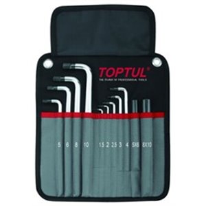 TOPTUL GPAQ1101 - Set of key wrenches 11 pcs, profile: HEX, hEX size: 10; 1.5; 2; 2.5; 3; 4; 5; 6; 8 mm, packaging: case
