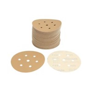 SUNMIGHT SUN52616 - GOLD Sandpaper: disc, rip tape, number of holes: 7, gradation: P400, diameter:150mm, colour: beige, packagin
