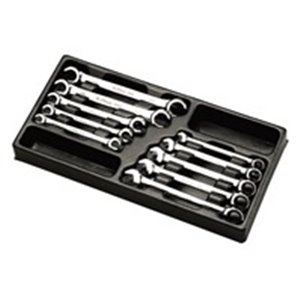 HANS TT-30 - Insert tray with tools for trolley, combination ratchet wrench(es) / flare nut wrench(es), 10pcs, insert tray size: