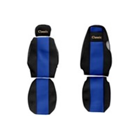 F-CORE PS15 BLUE - Seat covers Classic (blue, material velours, adjustable passenger's headrest different seats driver’s seat 