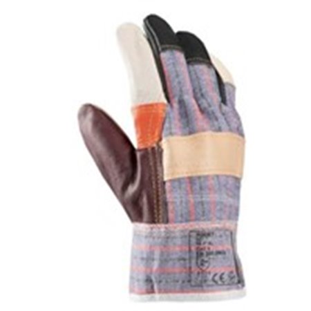 PROFITOOL 0XREK1617 - 12 pairs, Protective gloves, leather, size: OS/XL, intended use: for maintenance-cleaning works, 2121 EN 