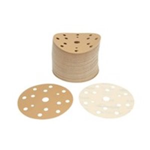 SUNMIGHT SUN44317 - GOLD Sandpaper: disc, rip tape, number of holes: 15, gradation: P500, diameter:150mm, colour: beige, packagi