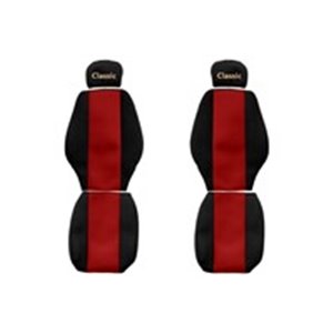 F-CORE PS22 RED - Seat covers Classic (red, material velours, adjustable driver's headrest; adjustable passenger's headrest; dri