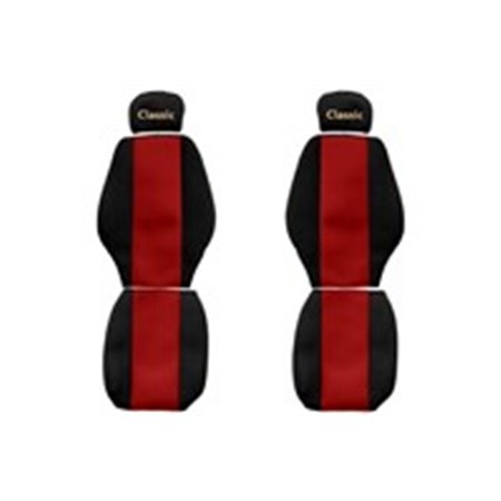 F-CORE PS22 RED Seat covers Classic (red, material velours, adjustable driver's h