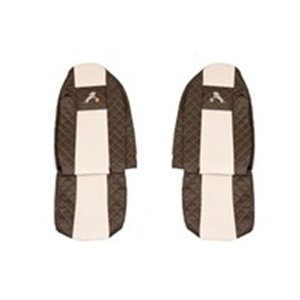 F-CORE FX06 BROWN/CHAMP - Seat covers ELEGANCE Q (brown/champagne, material eco-leather quilted / velours, standard driver’s sea