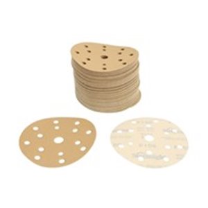 SUNMIGHT SUN44307 - GOLD Sandpaper: disc, rip tape, number of holes: 15, gradation: P100, diameter:150mm, colour: beige, packagi