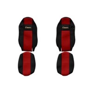 F-CORE PS28 RED - Seat covers Classic (red, material velours, driver’s seat belt assembled in the seat; passenger’s seat belt as