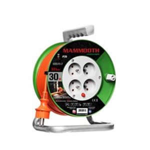 MAMMOOTH EXT/DG/5VV-F3X1/30M4E - Extension cord on drum garden 30m, 230V, 3x1mm², number of 230 V sockets x 4pcs E, 1380 / 3680W
