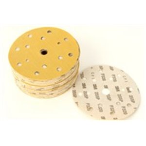 3M 3M50451P - Abrasive disc Hookit, disc, P320, diameter: 150mm, colour: yellow, 100pcs, number of holes: 15