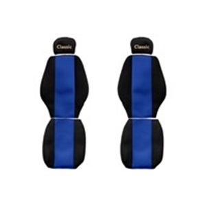 F-CORE PS22 BLUE - Seat covers Classic (blue, material velours, adjustable driver's headrest; adjustable passenger's headrest; d