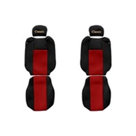 F-CORE PS34 RED - Seat covers Classic (red, material velours, adjustable driver's headrest adjustable passenger's headrest dri