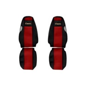 F-CORE PS14 RED - Seat covers Classic (red, material velours, driver’s seat belt assembled in the seat; integrated driver's head