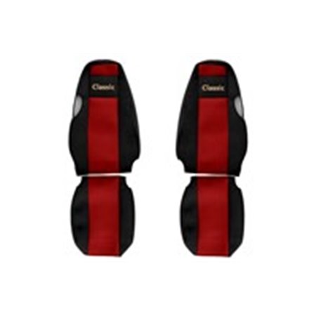 F-CORE PS14 RED - Seat covers Classic (red, material velours, driver’s seat belt assembled in the seat integrated driver's head