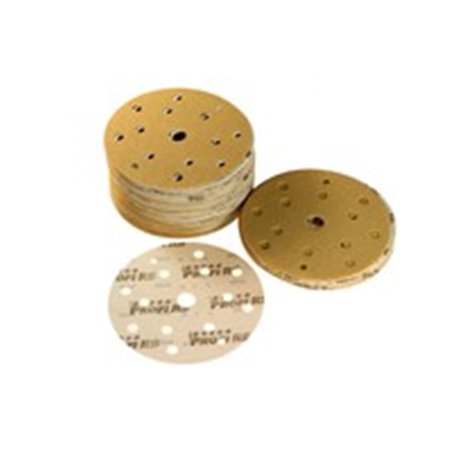 PROFIRS 0RS801-P100 - Sandpaper, disc, P100, diameter: 150mm, colour: brown, for manual polishing, 100pcs, number of holes: 15