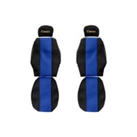 F-CORE PS02 BLUE - Seat covers Classic (blue, material velours, adjustable driver's headrest adjustable passenger's headrest d