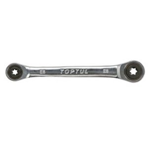 TOPTUL AOAC0608 - Wrench box-end / ratchet, double-ended, open-end, profile: E-TORX, special size: E6xE8, length: 130 mm