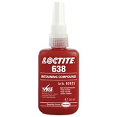 LOCTITE LOC 638 50ML - Anaerobic adhesive, hard to disassemble, for assembling tight-fitting bearings, 50ml, Green, up to 0,25 m