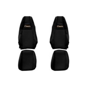 F-CORE PS41 BLACK - Seat covers Classic (black, material velours, integrate passenger's headrest; integrated driver's headrest) 