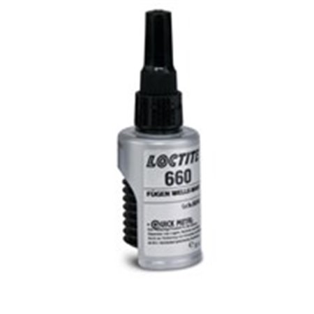 LOCTITE LOC 660 50ML - Anaerobt lim, svårt att demontera, för montering av tättslutande lager, 50ml, Grå, upp till 0,5 mm