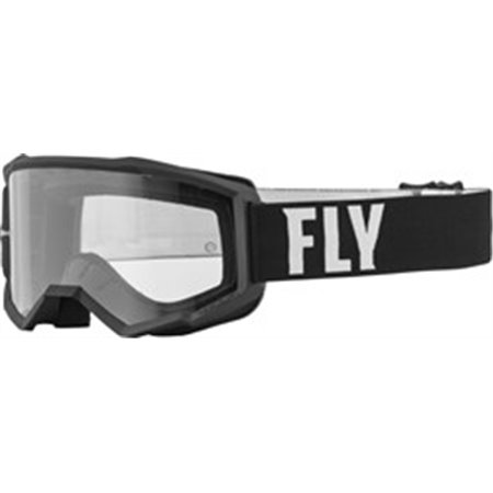 FLY FLY 37-51321 - Motorcykelglasögon FLY RACING YOUTH FOCUS färg svart/vit, storlek OS