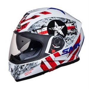 SMK SMK0104/17/GL163/M - Helmet full-face helmet SMK TWISTER CAPTAIN GL163 colour grey/red/white, size M unisex