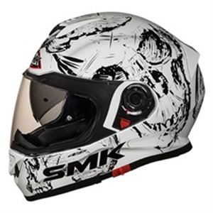 SMK SMK0104/17/GL120/L - Helmet full-face helmet SMK TWISTER SKULL GL120 colour black/white, size L unisex