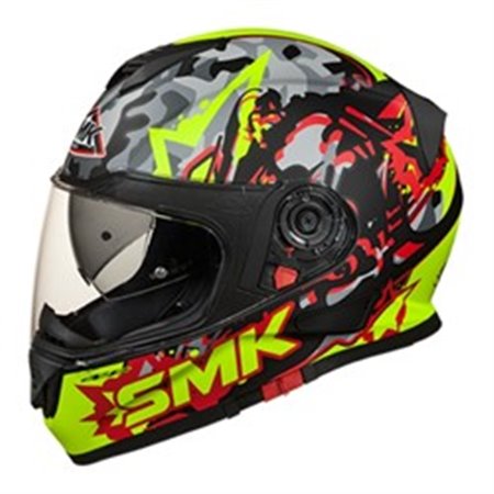 SMK SMK0104/17/MA243/XL - Helmet full-face helmet SMK TWISTER ATTACK MA243 colour black/fluorescent/matt/yellow, size XL unisex