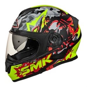 SMK SMK0104/17/MA243/L - Helmet full-face helmet SMK TWISTER ATTACK MA243 colour black/fluorescent/matt/yellow, size L unisex