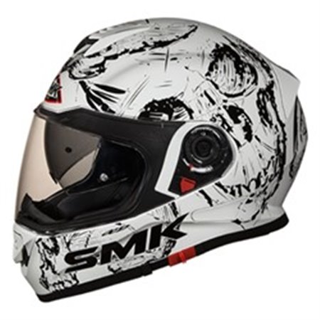 SMK SMK0104/17/GL120/XS - Helmet full-face helmet SMK TWISTER SKULL GL120 colour black/white, size XS unisex