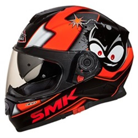 SMK SMK0104/17/GL271/XS - Helmet full-face helmet SMK TWISTER CARTOON GL271 colour black/grey/red, size XS unisex