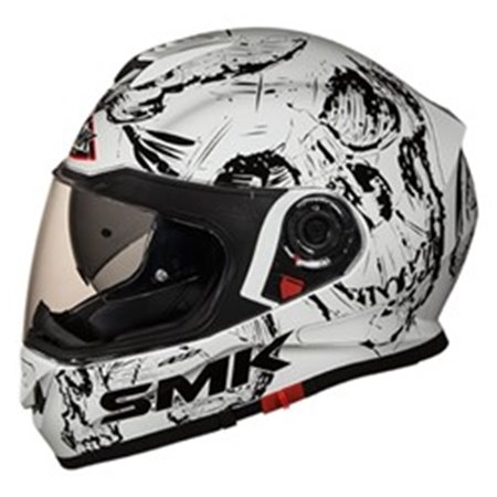 SMK SMK0104/17/GL120/XL - Helmet full-face helmet SMK TWISTER SKULL GL120 colour black/white, size XL unisex