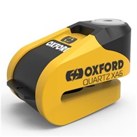 OXFORD LK215 - Bromsskivlås med larm OXFORD Quartz XA6 färg gul