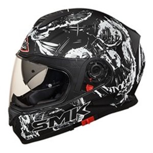SMK SMK0104/17/MA210/S - Helmet full-face helmet SMK TWISTER SKULL MA210 colour black/matt/white, size S unisex