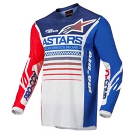 ALPINESTARS MX 3762122/2537/2XL - T-shirt off road ALPINESTARS MX RACER COMPASS färg blå/fluorescerande/röd/vit, storlek XXL