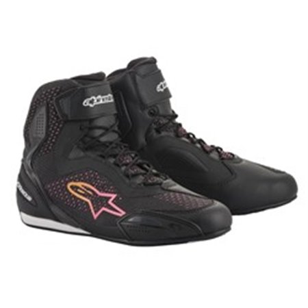 ALPINESTARS 2510520/1439/6 - Läderstövlar touring STELLA FASTER-3 RIDEKNIT ALPINESTARS färg svart/rosa/gul, storlek 6