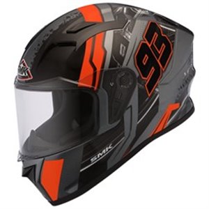 SMK SMK0110/18/MADA672/2XL - Helmet full-face helmet SMK STELLAR SWANK MADA672 colour black/grey/matt/red, size 2XL unisex