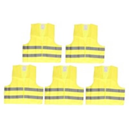 The warning reflective vest is comfortable and durable. The set contains 5 pieces in green. The size of the vest is XL. Dimensio
