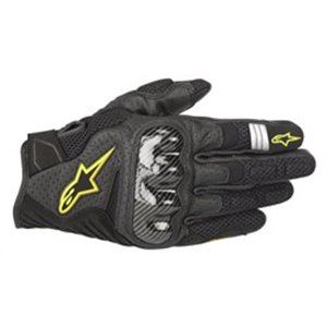 ALPINESTARS 3570518/155/S - Gloves touring ALPINESTARS SMX-1 V2 WENTYLOWANE colour black/fluorescent/yellow, size S