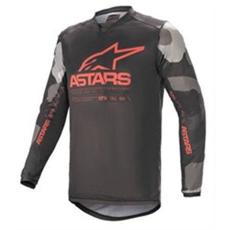 ALPINESTARS MX 3761221/9133/S - T-shirt off road ALPINESTARS MX RACER TACTICAL färg camo/fluorescerande/grå/röd, storlek S