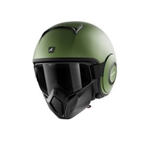 SHARK HE3306E-GMA-S - Helmet open SHARK STREET-DRAK BLANK colour green/matt, size S unisex