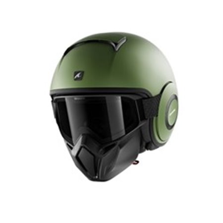SHARK HE3306E-GMA-XL - Helmet open SHARK STREET-DRAK BLANK colour green/matt, size XL unisex