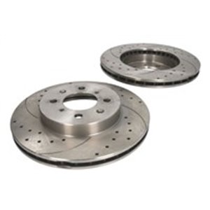 SPEEDMAX C34026JCTUO - SPEEDMAX CERT. TUV drilled/slotted brake discs set (2 pcs.), SPEEDMAX, Ventilated, Cut-Drilled, front ; L