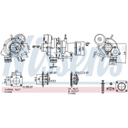 NISSENS 93472 - Turbocharger (New) fits: ABARTH 500 / 595 / 695, 500C / 595C / 695C, GRANDE PUNTO, PUNTO, PUNTO EVO ALFA ROMEO 